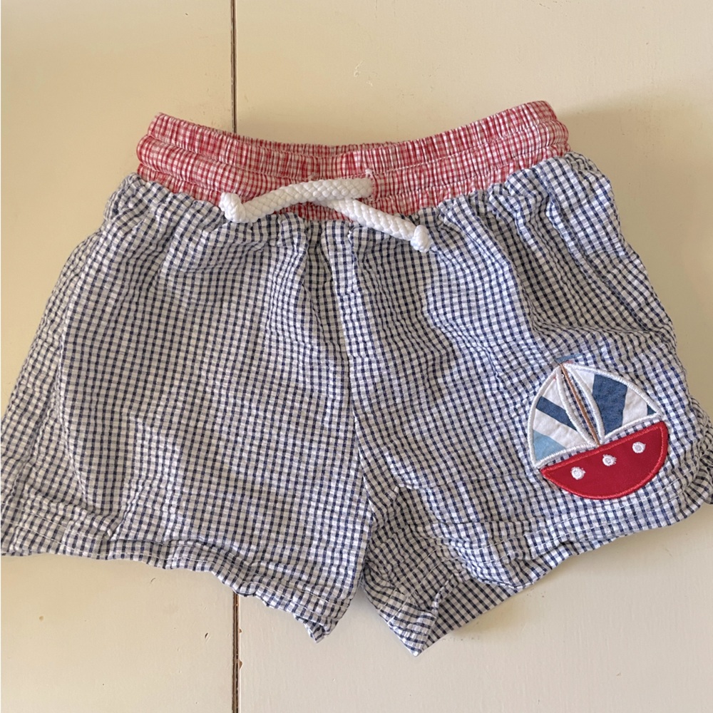 Claire & Charlie Smocked Swim Trunks 18m